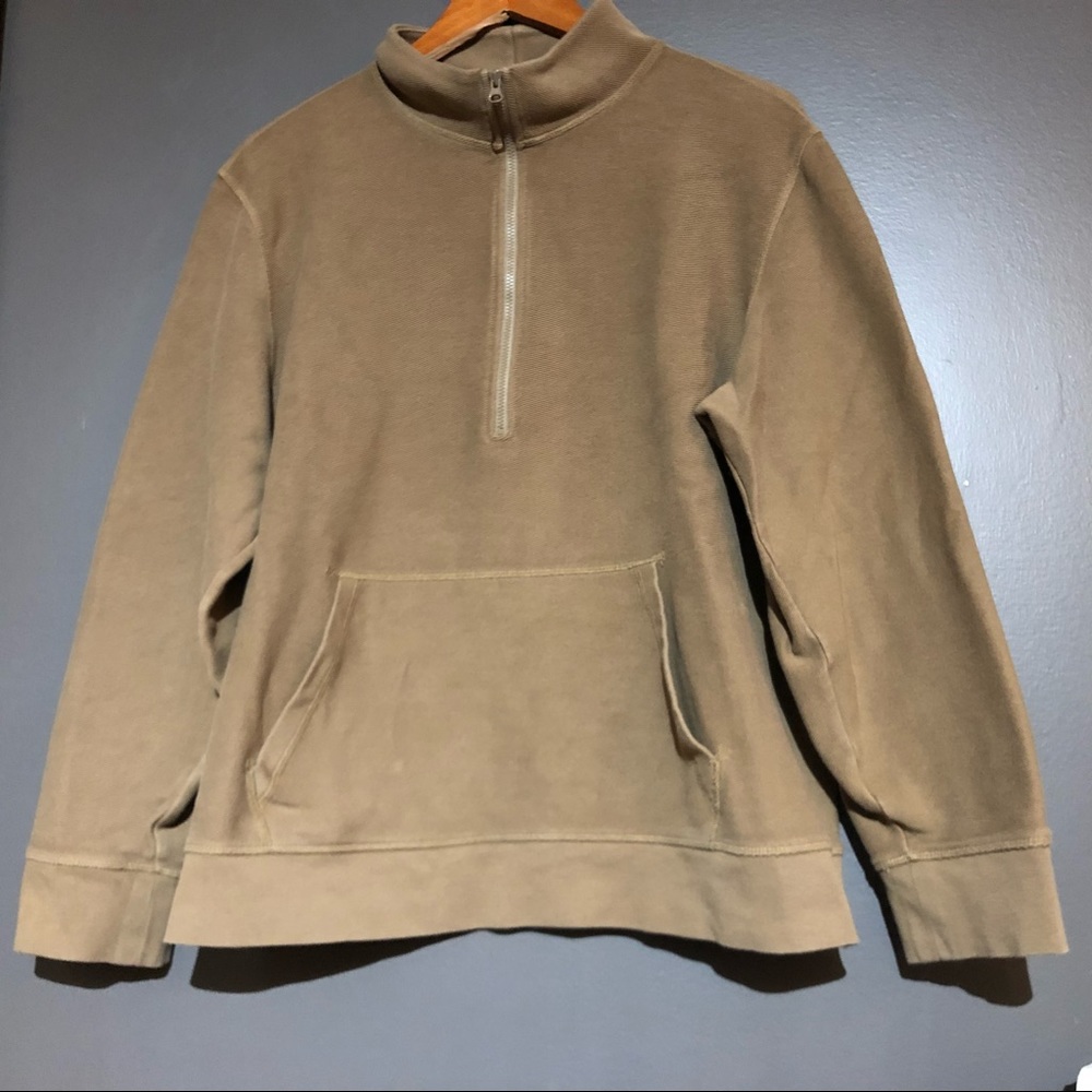 Everlane Tan Half-Zip Sweater